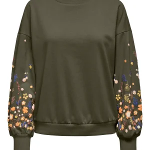 Onlbrooke L/s O-neck Flower Swt Noo - Oranje