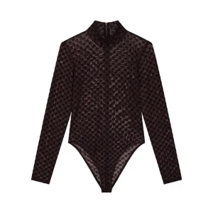 Longsleeve Monogram Bodysuit - Bruin