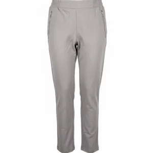 Alicia Pantalons Viscose Elastiek Kort Slimfit Grijs