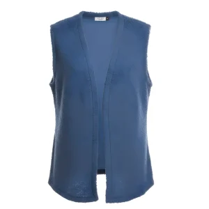 Azuri Julie Gilet  Teddy Met Steekzakjes Kleur Blauw