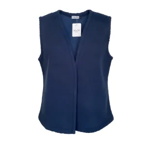 Azuri Julie Gilet  Teddy Met Steekzakjes Kleur Donkerblauw