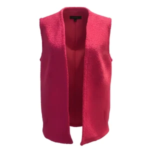 Azuri Julie Gilet  Teddy Met Steekzakjes Kleur Fuchsia