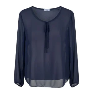 Azuri Shirt Eva Uni Donkerblauw