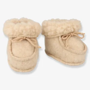 Babyslofjes van wol - Beige (3-6 maanden)
