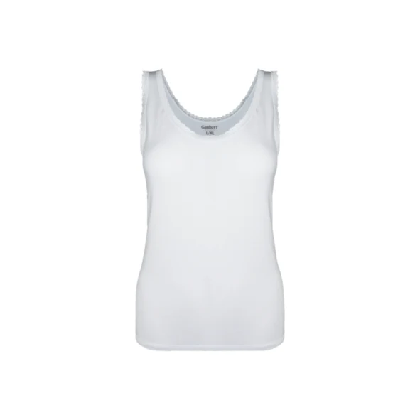 Bamboe Dames Onderhemd met Kant - Wit - Afbeelding 2