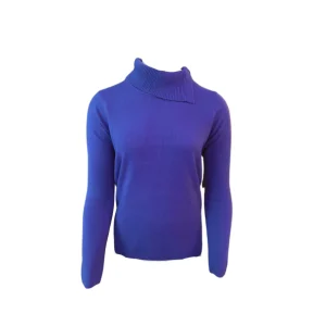 Cashmere Feeling Colltrui Met Split Blauw