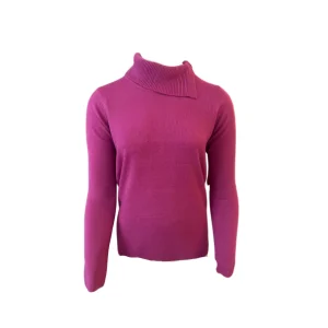 Cashmere Feeling Colltrui Met Split Fuchsia