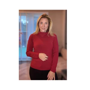 Cashmere Feeling Colltrui Met Split Rood