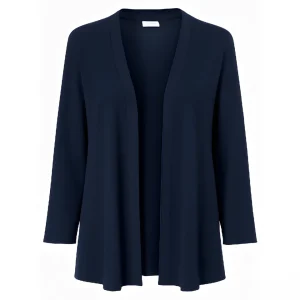 Losvallend Badstoflook Vestje Met 7/8 Mouw Donkerblauw