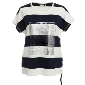 Gabriella K. Marine Blokstreep T-Shirt Donkerblauw OffWhite