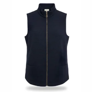 Gabriëlle K. Gilet Met Rits Zakjes Donkerblauw