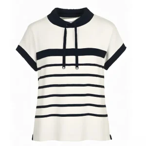 Gabrielle K. Sportief Marine Streep T-Shirt OffWhite