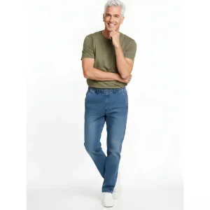 Heren Jeans met elastiekeband Jeans Blauw