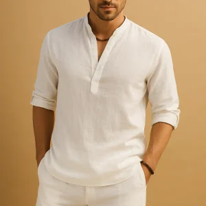 Klassiek wit overhemd met ademend design voor heren | Rens