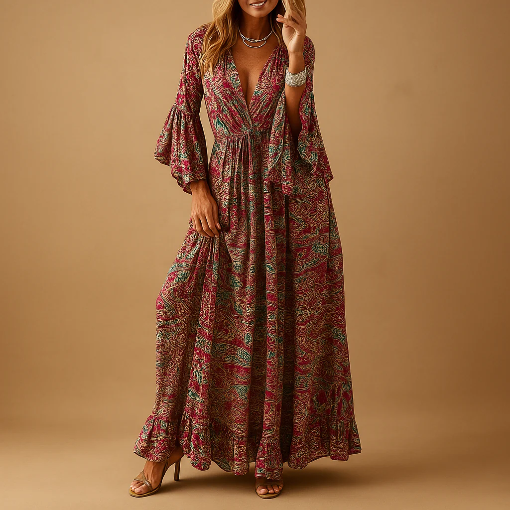 Elise | Lange boho-jurk met elegante pasvorm voor dames - Afbeelding 7