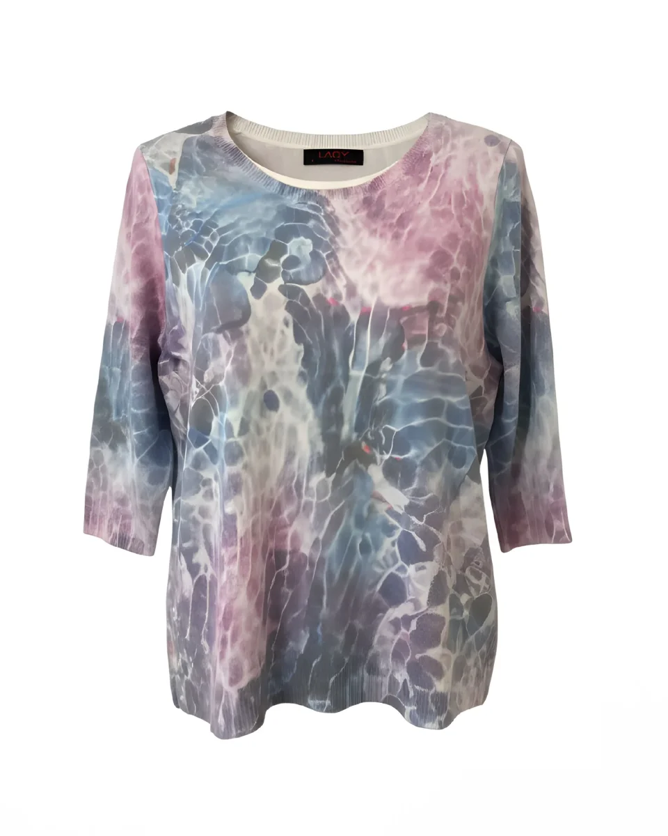 Liam Trui Met Driekwart Mouwen Blauw Roze - Afbeelding 2