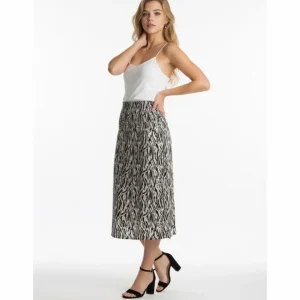 MXO Crepe Rok Zwart Beige
