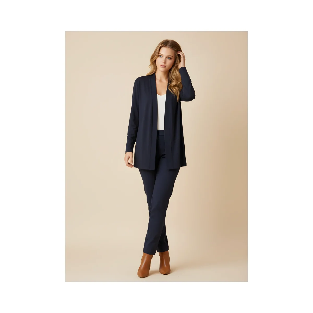 Marinello Losvallend Basic Vest Donkerblauw - Afbeelding 2