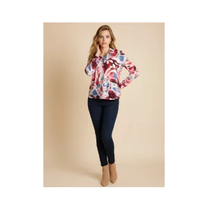 Marinello Polo Shirt Met 3/4 Mouw Rood Blauw