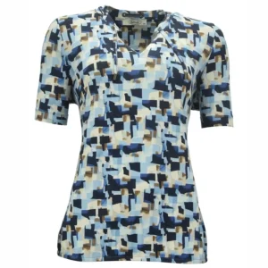 Sensia Blouson Koningsblauw Camel Blokjes Koordje