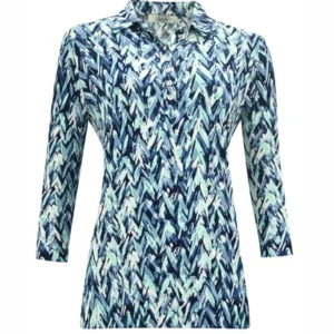 Sensia Blouson Shirt 3/4 Blauw Mint