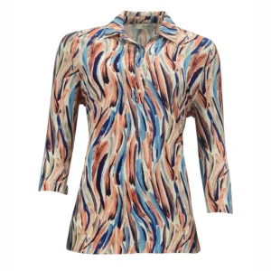 Sensia Poloshirt Driekwart Mouw Koraal Blue