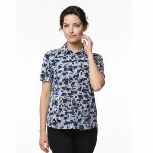 Sensia Poloshirt Kobaltblauw Bruin Blokjes