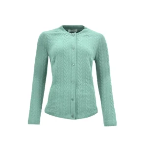 Sensia Risana Vest met Structuur Knopen Mint