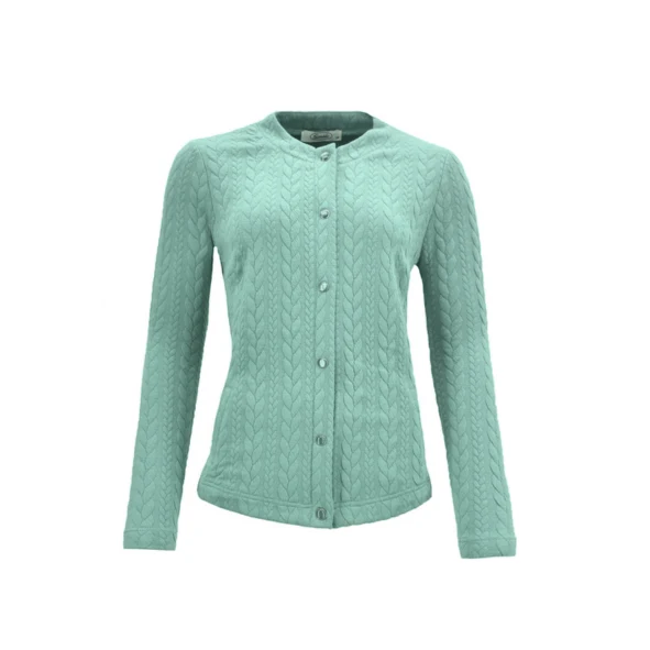 Sensia Risana Vest met Structuur Knopen Mint - Afbeelding 2