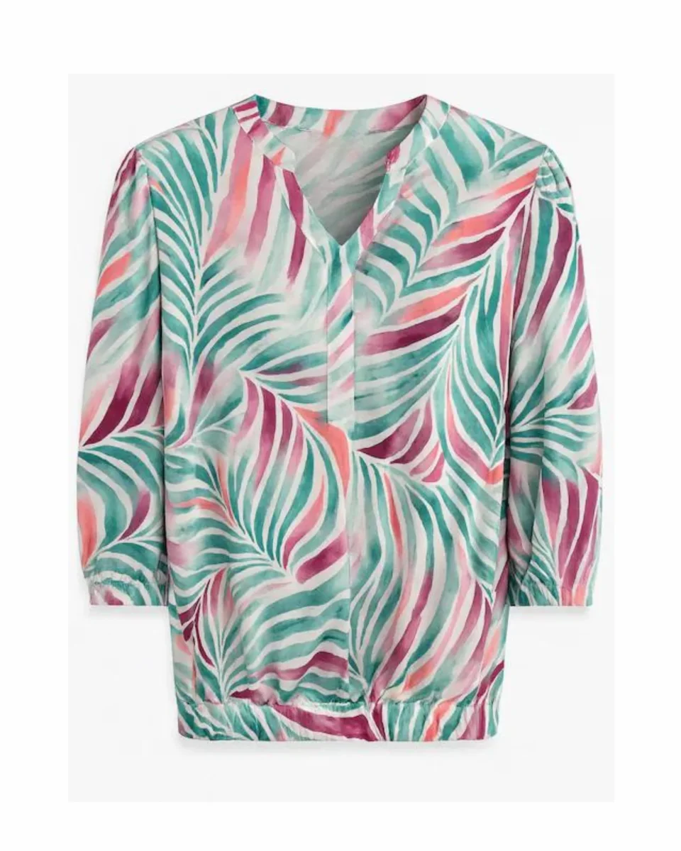Sensia Shirt 3/4 Mouw Blouson Fuchsia Mint - Afbeelding 2