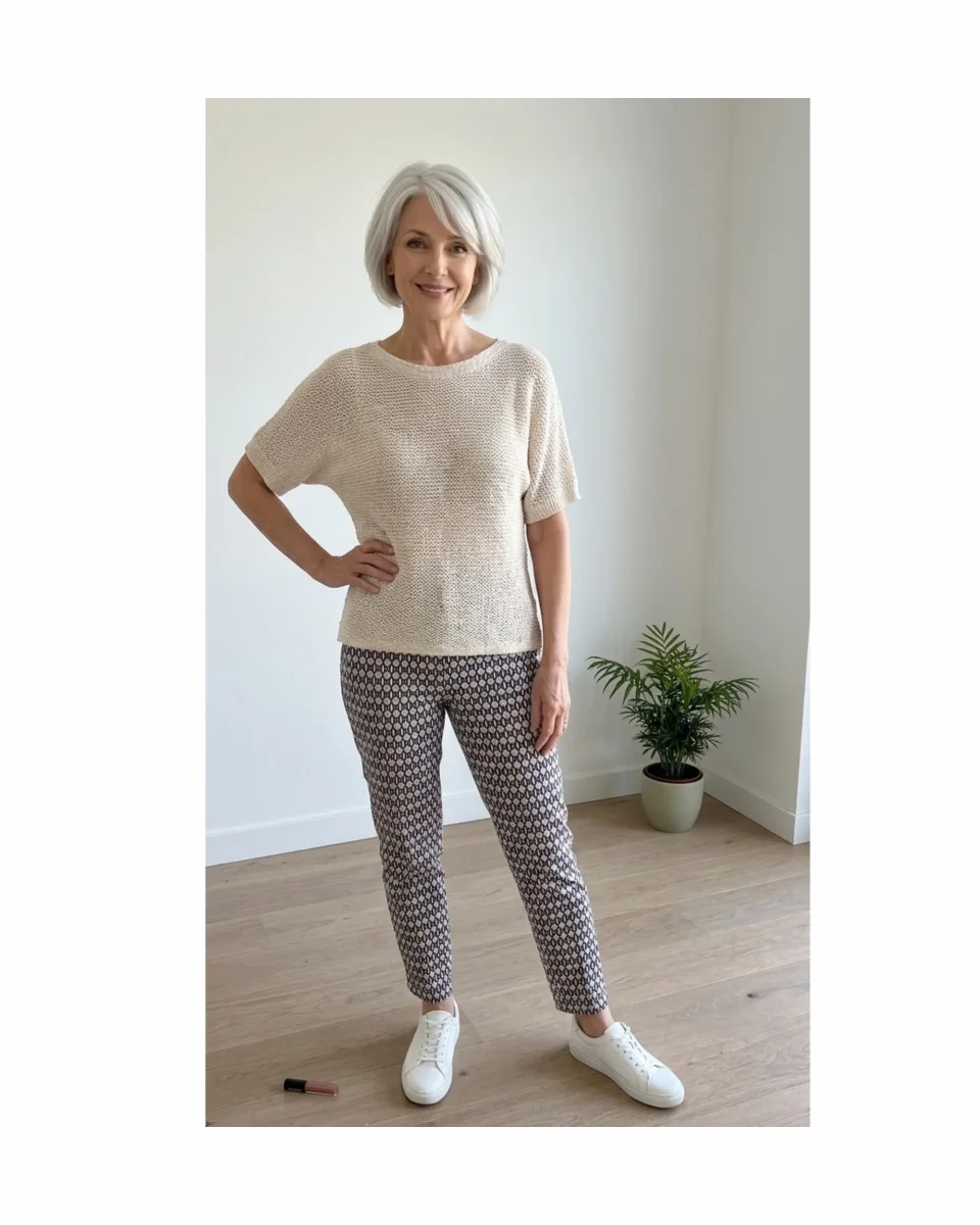 Sensia Stretch Broek Model Pita 7/8 Zand Zwart - Afbeelding 2