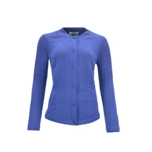 Sensia Risana Vest met Structuur Knopen Raffblauw