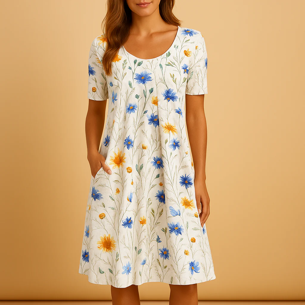 Tijdloze midi-jurk met flatterende pasvorm voor dames | Femke - Afbeelding 6