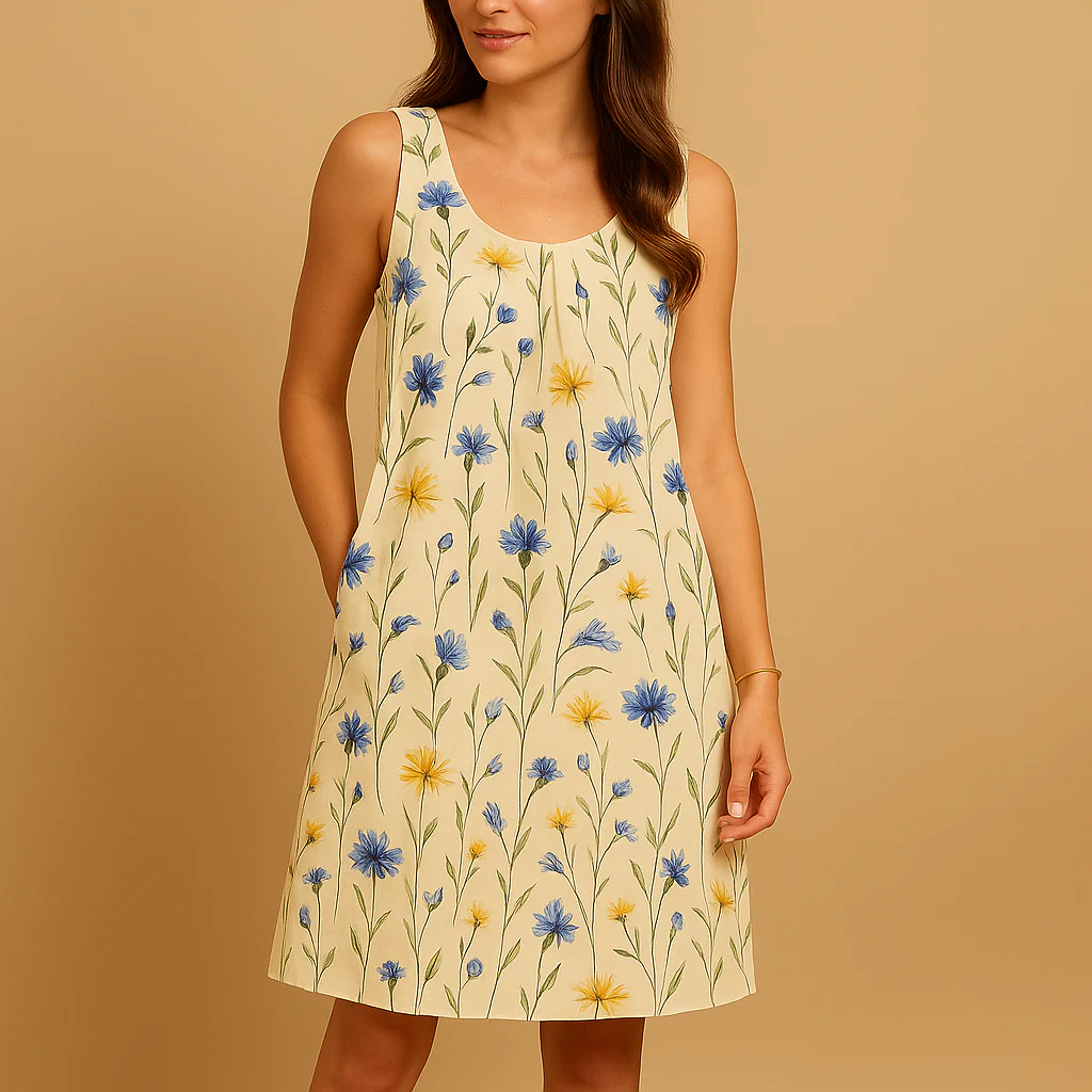 Tijdloze midi-jurk met flatterende pasvorm voor dames | Femke - Afbeelding 2