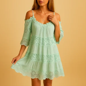 Mila | Zomerse mini-jurk met open schouders voor dames