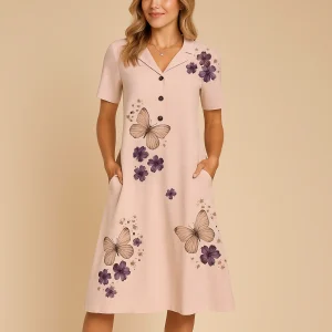 Bloemenjurk met luchtige pasvorm en vrouwelijk design voor dames | Livia