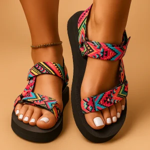 Boho sandalen met touwdesign en platte zool voor dames | Lianne