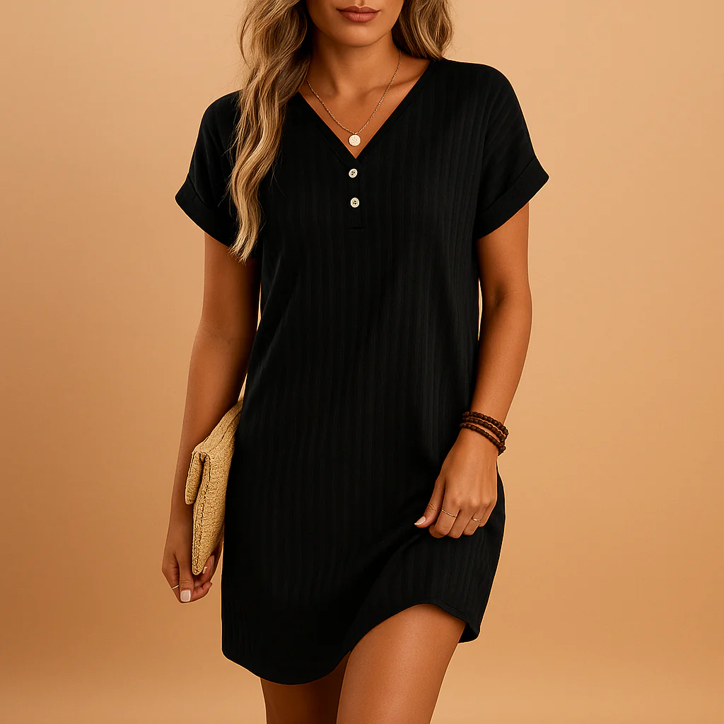 Button-down mini-jurk met elegante pasvorm voor dames | Lotte - Afbeelding 2