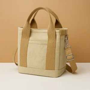 Canvas schoudertas met meerdere vakken voor dames | Nina