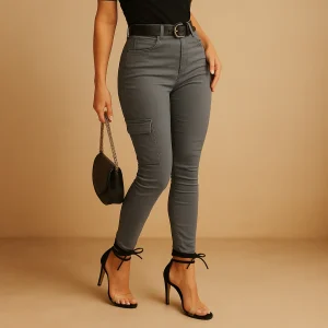 Cargobroek van katoen met elastische enkels voor dames | Jasmijn