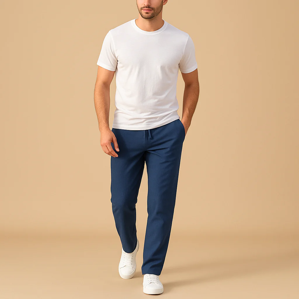 Casual katoenen broek met elastische tailleband voor heren | Jurre - Afbeelding 7