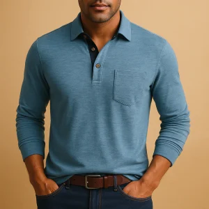 Casual katoenen overhemd voor heren met borstzak | Milan