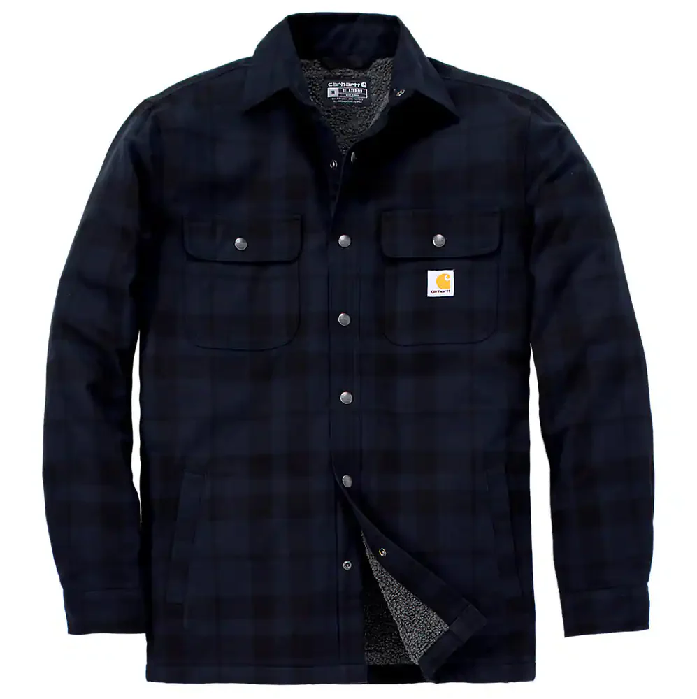 Carhartt relaxed fit Flannel sherpa lined shirt jac
