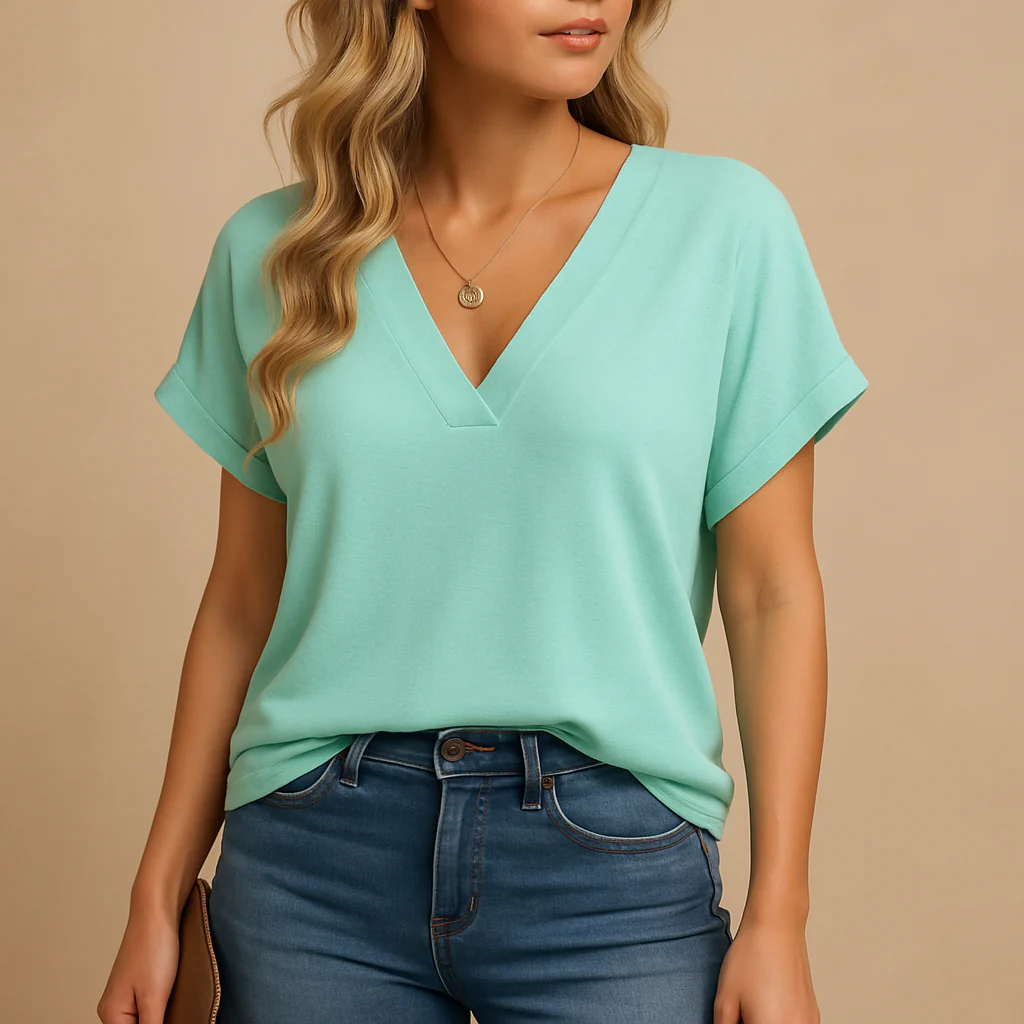 Elegante blouse met V-hals en pofmouwen voor dames | Jolene - Afbeelding 7