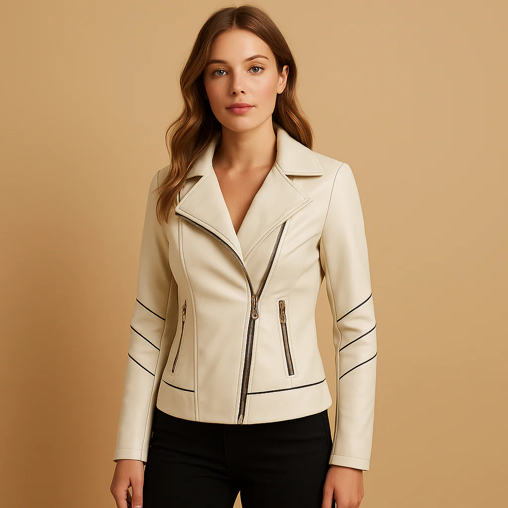 Elegante jas met asymmetrische rits voor dames | Lotte - Afbeelding 3