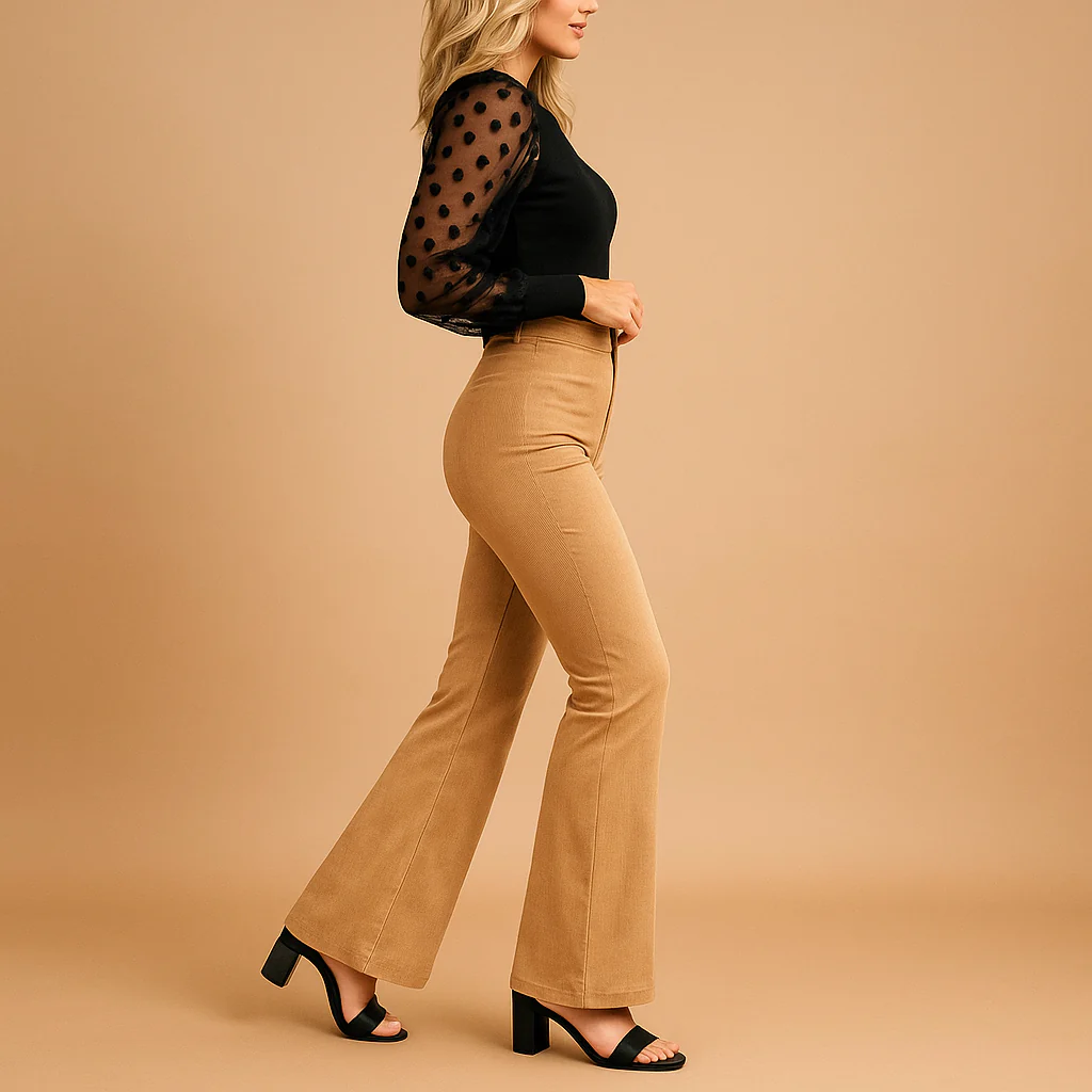 Flared corduroy broek met elegante pasvorm voor dames | Lianne - Afbeelding 4
