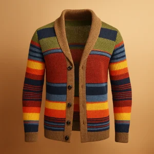 Gebreid vintage heren vest met knopen | Daan