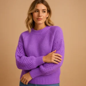 Gebreide damestrui met ronde hals | Yara