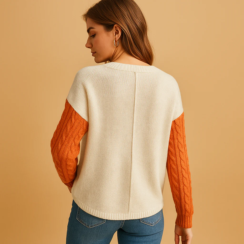 Gebreide damestrui met kabelpatroon en zakdetail | Yara - Afbeelding 7