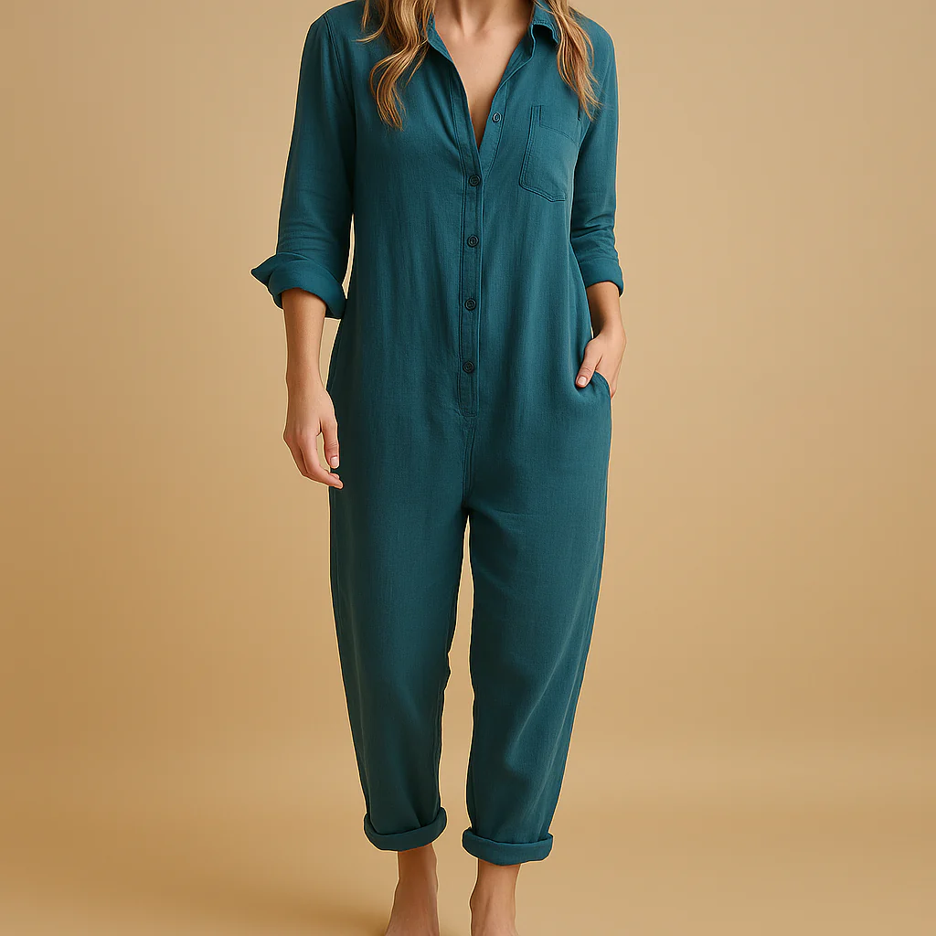Getailleerde jumpsuit met polokraag voor dames | Asha - Afbeelding 4